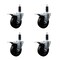 Service Caster 4'' Hard Rubber Swivel 1-1/8'' Expanding Stem Caster Set Total Lock Brake, 4PK SCC-EXTTL20S414-HRS-118-4 - alternate 1